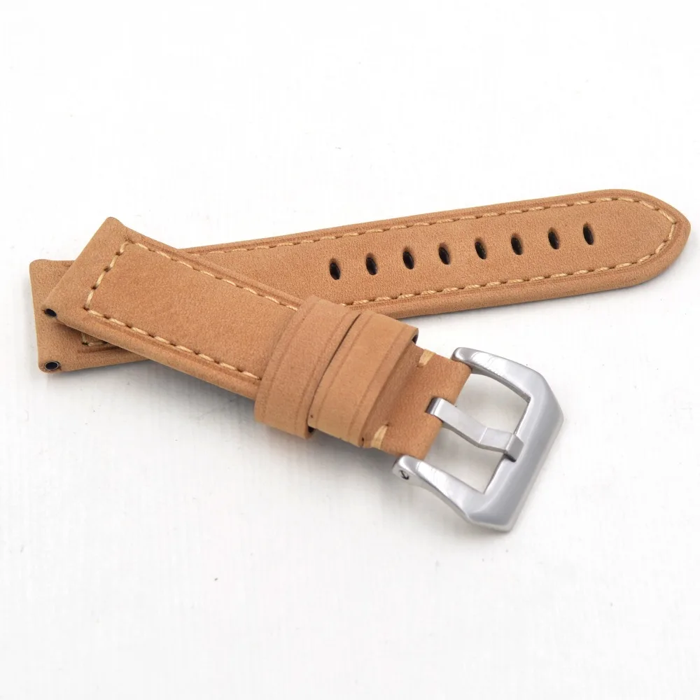 2020 Handmade Genuine Leather Watch Band Bracelet Cowhide Men Strap Fashion 22MM 24mm Belt Steel Metal Pin Buckle For Pam111 441 | Наручные