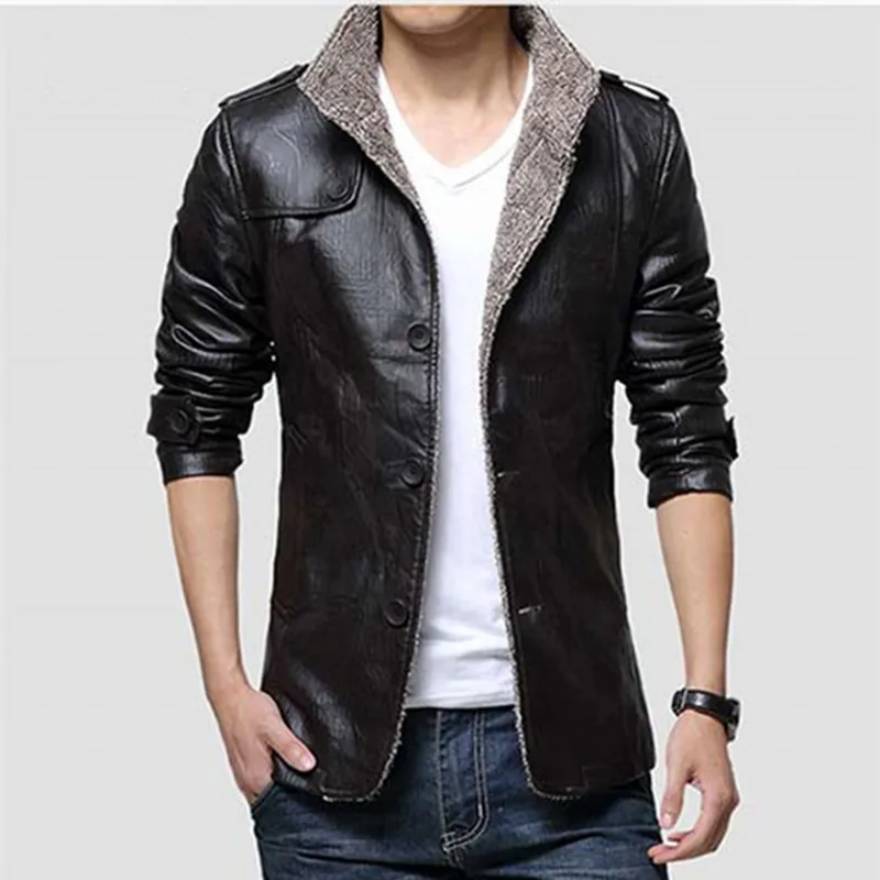 

New winter PU Coat Men M-7XL 8xl Thick Warm Slim Jackets Outerwear Casual Jacket Mens Coat Plus Size Overcoat Brand Clothing