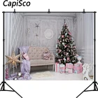 Capisco фоны для фотосъемки Рождественская елка лампочка Декор диван блестящие звезды фотографические фоны для фотостудии