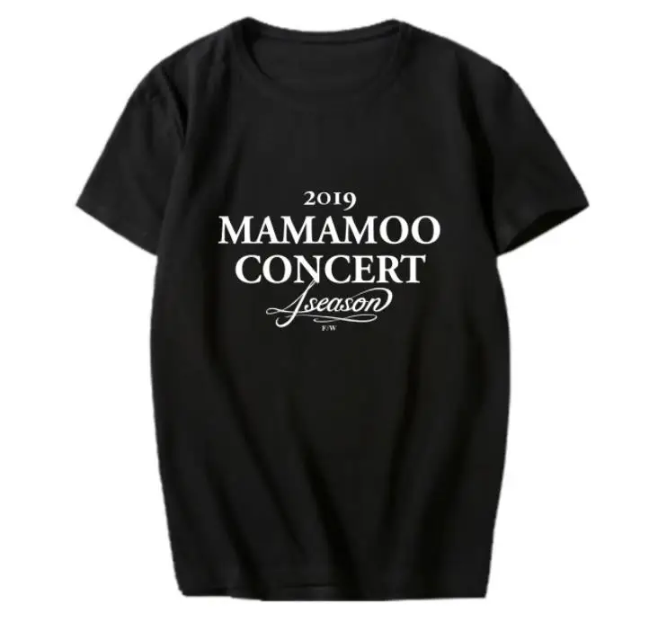 Mamamoo концерт 4 сезона же печать Круглая горловина с короткими рукавами футболка