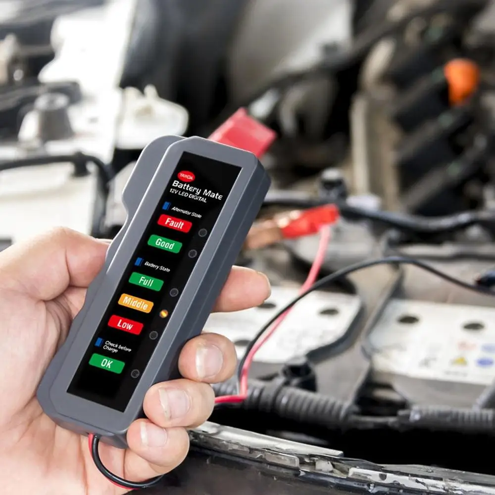 

Car 12V Battery Tester Battery Tester Motorcycle Battery Car Battery Tester LED Display With Two Testing Clips
