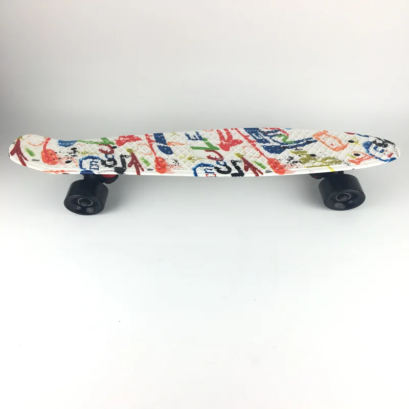 22 дюймов длинная доска белый граффити Ретро Скейтборд Мини крейсер Спорт на