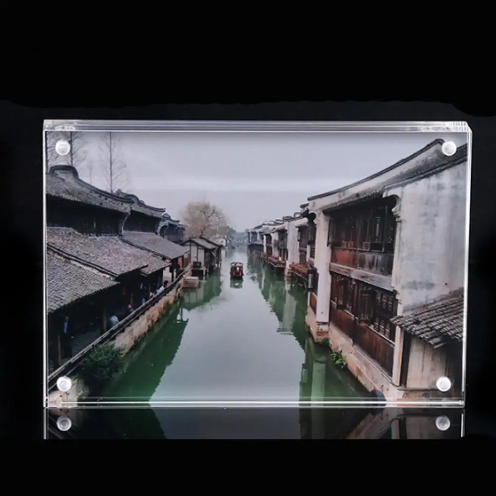 

Photo Frame Rectangle High Quality Acrylic Frames For Home Decor Transparent Magnet DIY Picture Frame Creative Birthday Gifts