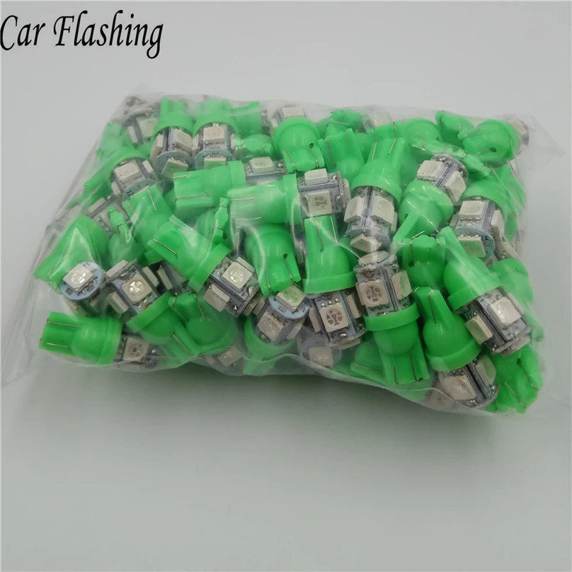 50 шт. Автомобильные светодиодные лампы 12 В T10 5050 194 168 w5w T10|12v car led lamp|led green 12vcar light |