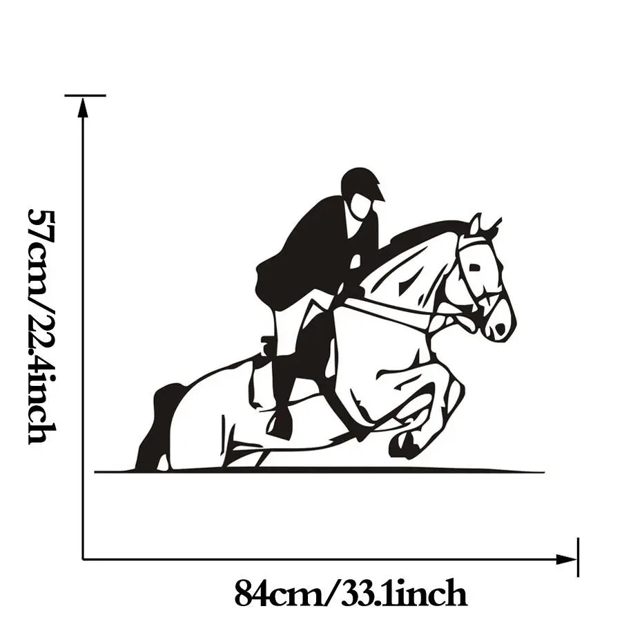 Виниловые наклейки на стену с изображением верховой езды лошади съемные
