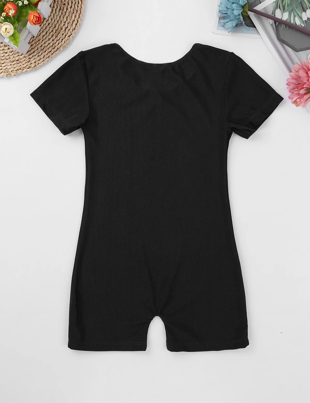 Kids Boys Girls Short Sleeves Solid Color Stretchy Ballet Dance Dress Gymnastics Leotard Jumpsuit Unitard for dance class | Детская