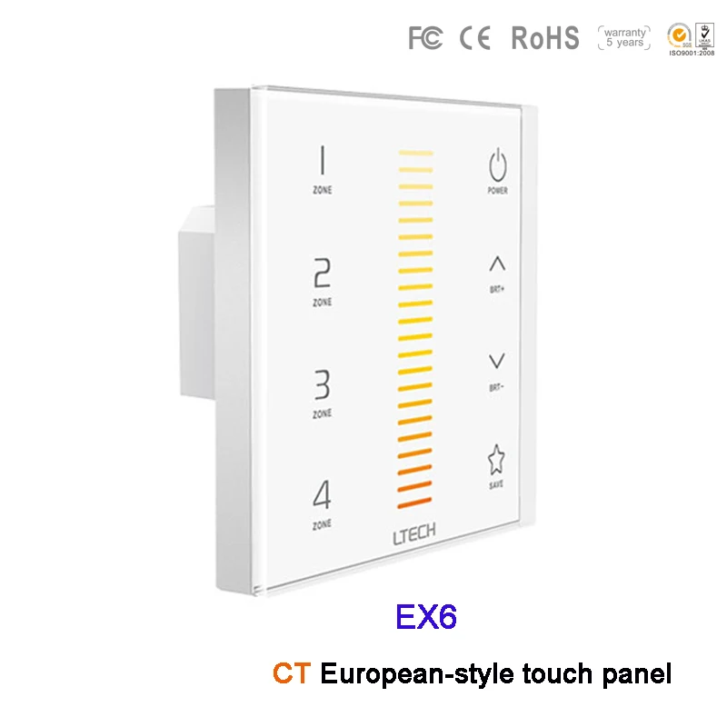 LTECH 2 4G RF 4 зоны затемнения/CT/RGB/RGBW Сенсорная панель DMX512 светодиодная полоса