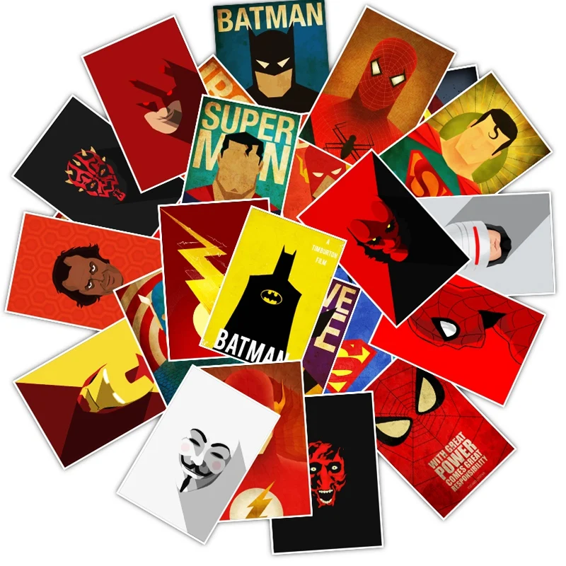 F020(25PCS) 25 шт./лот смешанный мультяшный супергерой Marvel наклейки DC телефон ноутбук багаж Frdige классный Забавный Водонепроницаемый Стикер для детей игрушки - Цвет: F020(25PCS)