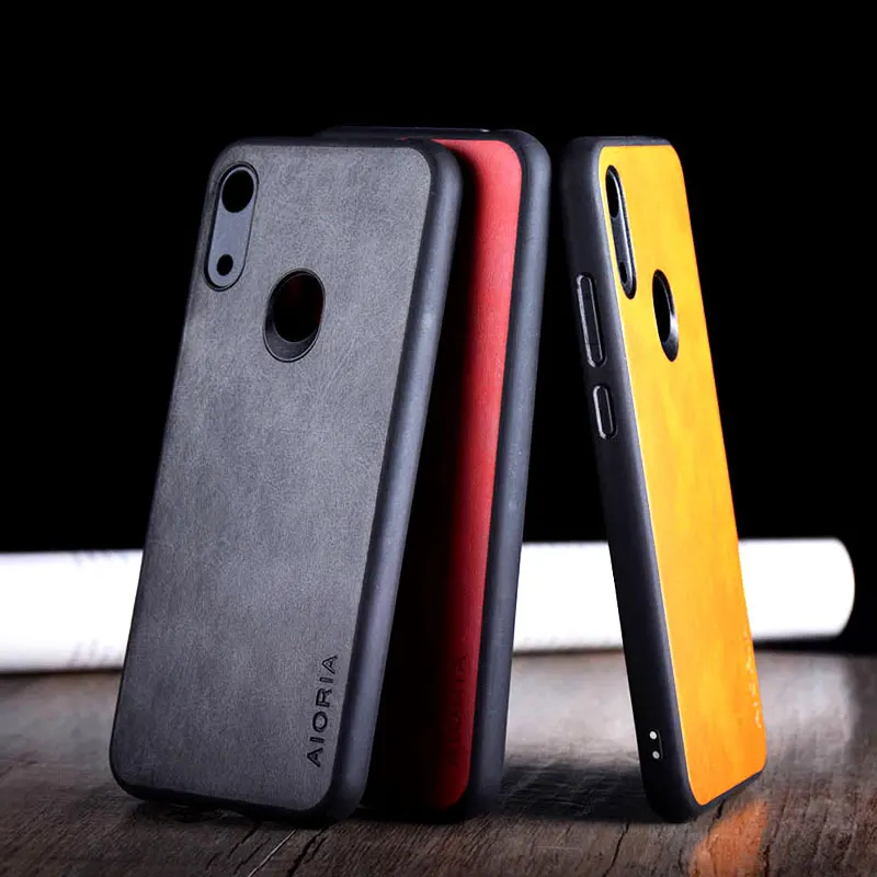 Чехол для huawei y6 2019 роскошный винтажный кожаный чехол из ТПУ и ПК телефона honor 8a pro