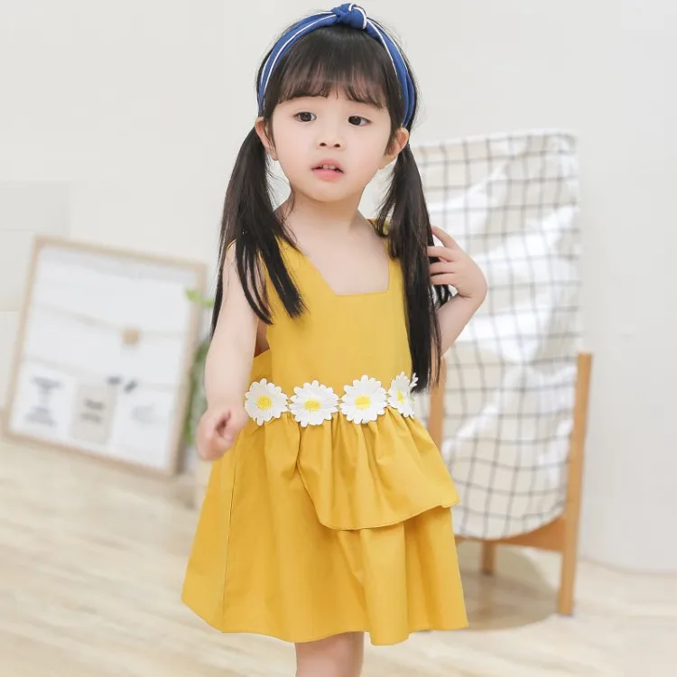 Детская одежда для девочек Лето 2018 новый корейский детский сплошной цвет