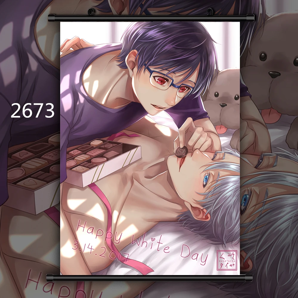 2673 Yuri On Ice Coupling Аниме Манга плакат свиток C - Цвет: 2673