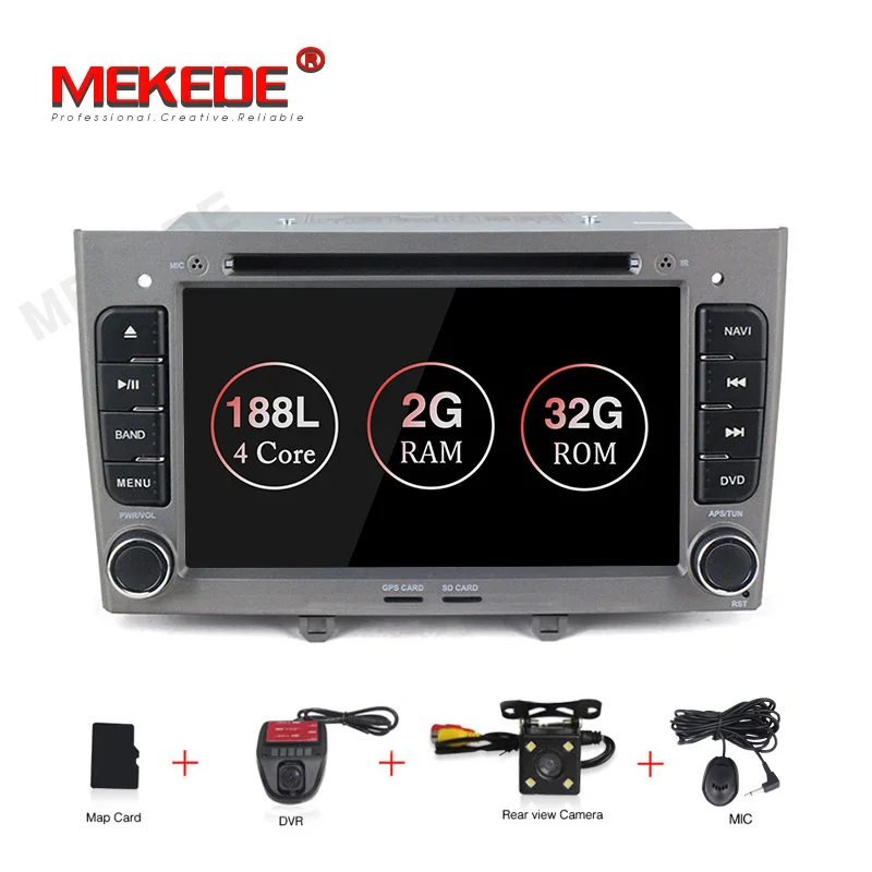 add camera dvr 2 ГБ+ 32 ГБ android 9,1 Автомобильный gps dvd-плеер для peugeot 308 2009- с 2 Гб+ 32 Гб wifi BT SWC canbus - Цвет: add camera dvr