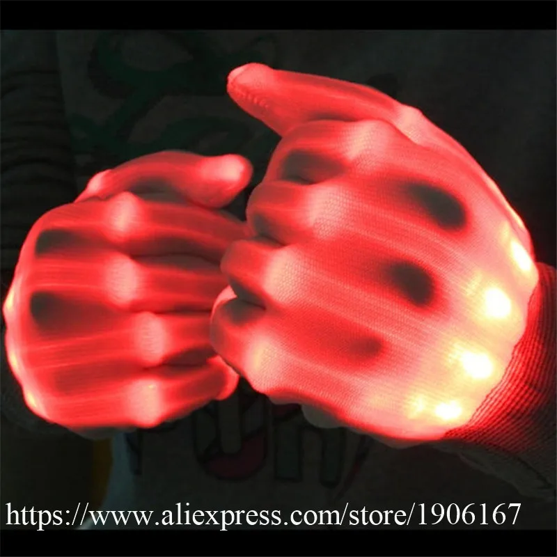 Модные светодиодные перчатки Colorfu одна пара светящиеся новинка товары вечерние