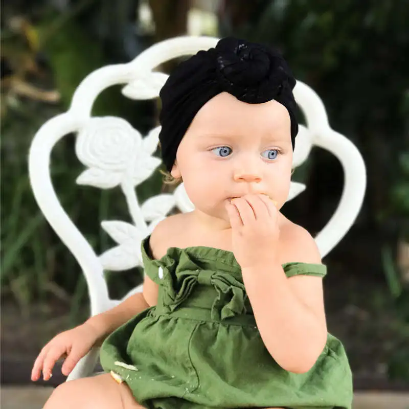 Indian Headscarf Hat Cotton Crinkle Hijab Caps Mom and Baby Solid Donut Head Wrap Hats Inner Turban Bonnet Parent-Child