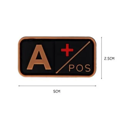 3D ПВХ патч A+ B+ AB+ O+ Положительный POS A-B-AB-O-отрицательный NEG Тип крови группа патч тактический боевой патчи военные значки - Цвет: 9