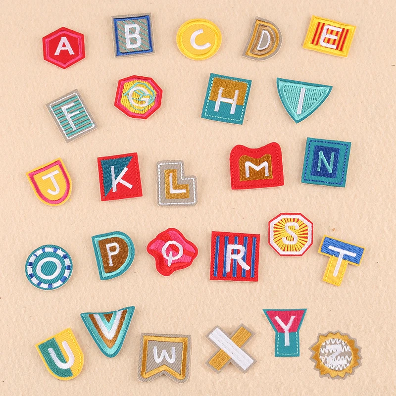 

1 pcs A-Z Letter Mix Patch for Clothing Iron on Embroidered Sew Applique Cute Patch Fabric Badge Garment Apparel Accessories-7