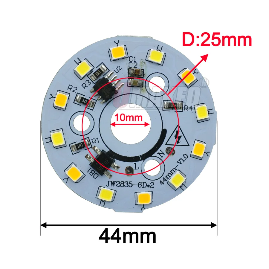 Светодиодный светильник теплый/холодный белый 2 цвета 5 Вт 2835 SMD|Светодиодные
