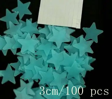 100 шт./лот, 3D Звезды светится в темноте, светящиеся наклейки на стену для детской комнаты, гостиной, настенные наклейки, украшение дома, плакат