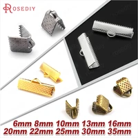 100pcs 6mm to 35mm iron ends fastener clasps cord or ribbon connect clasps diy jewelry findings accessories wholesale