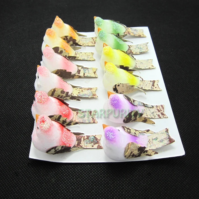 12 Шт./лот Красочные Мини Птицы Дети Ремесло Фотография Свадьбы Фестиваль DIY