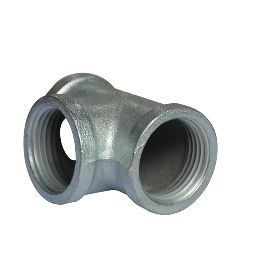 

1/2" Tee 3 way F/F/F Threaded Pipe Fittings Malleable Iron Female x Female x Female 51mm Length