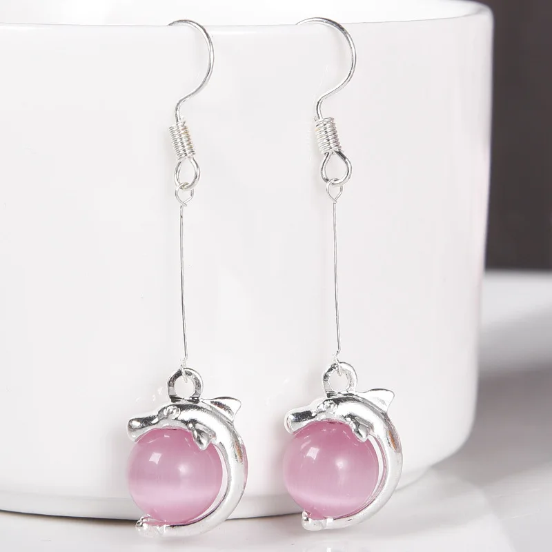 Модные винтажные Ретро Bijoux круглые белые \ розовые Синие Кристальные серебряные