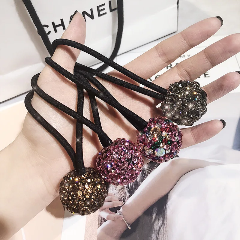 Новый корейский большой хрустальный шар Scrunchie волос Веревка Девушка шариком из