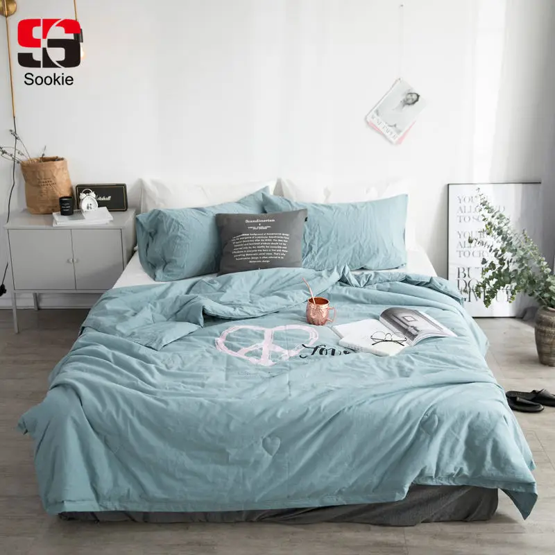 Sookie летнее хлопковое покрывало с буквенным рисунком дышащее одеяло тонкое для