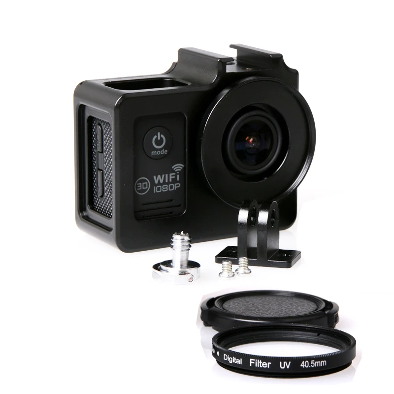 SJCAM SJ4000 frame Case Metal Alloy housing cage Shell + Len UV filter for sj4000 wifi sj7000 sj6000camera accessories | Электроника