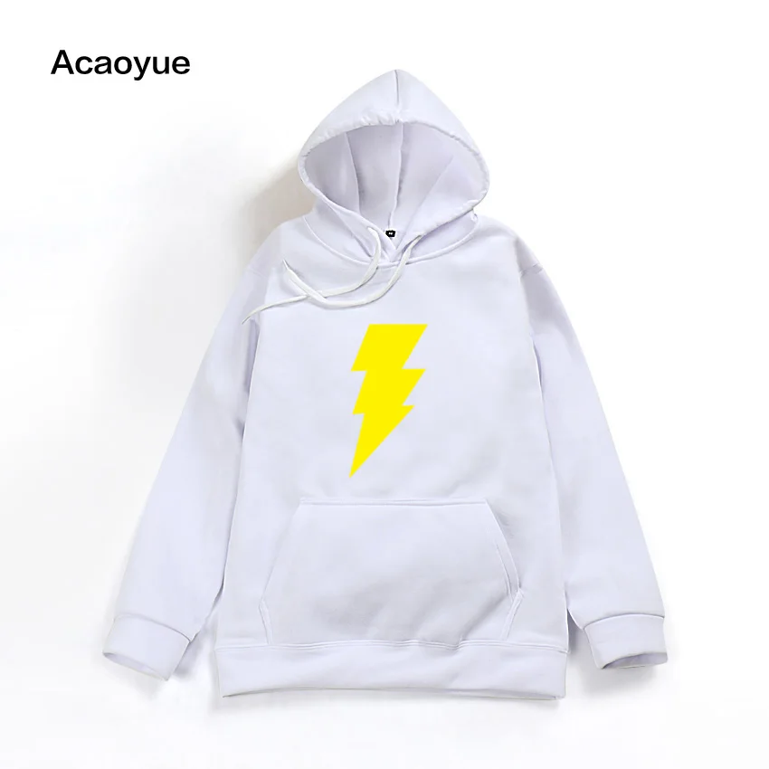 Новинка 2019 года толстовки с капюшоном принтом Shazam для мужчин модные и длинными