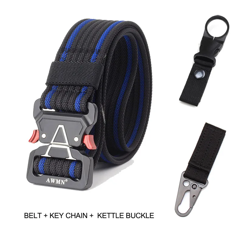 BU2 Army Military Tactical Belt New Outdoor 125cm Cobra Alloy Buckle Nylon Casual Combat Belt Men Women Training Belt AE103 - Цвет: BU2