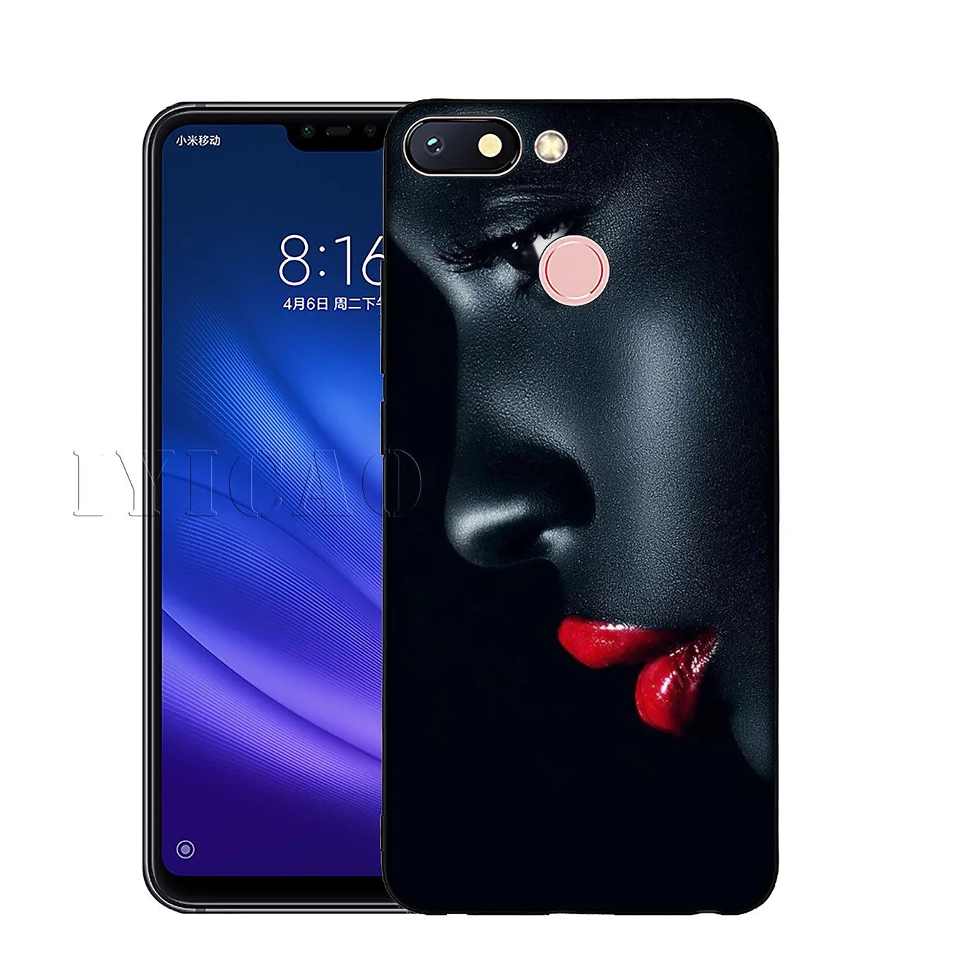 IYICAO African Girls Soft Silicone Phone Case for Xiaomi Redmi K30 K20 8A 7A 6A 5A S2 GO Note 8 8T 7 5 6 Pro Black TPU Cover |