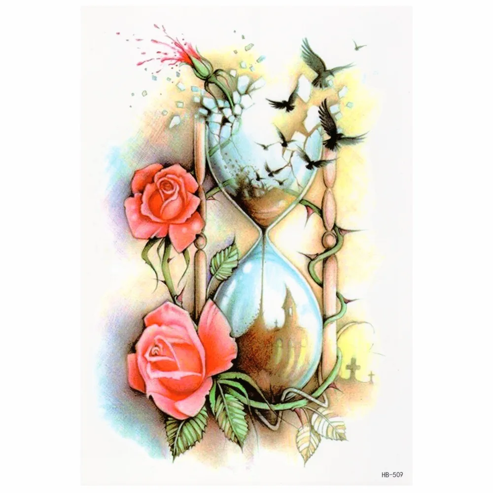 Временные тату-розы ворона женские девочки дети поддельные водонепроницаемые