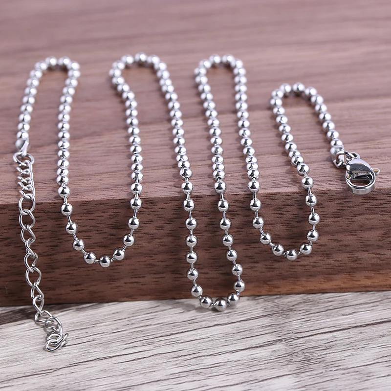 

onwear 5pcs/lot 50cm 60cm 70cm long 2.4mm ball chain diy necklace jewelry making chains with lobster clasp connector