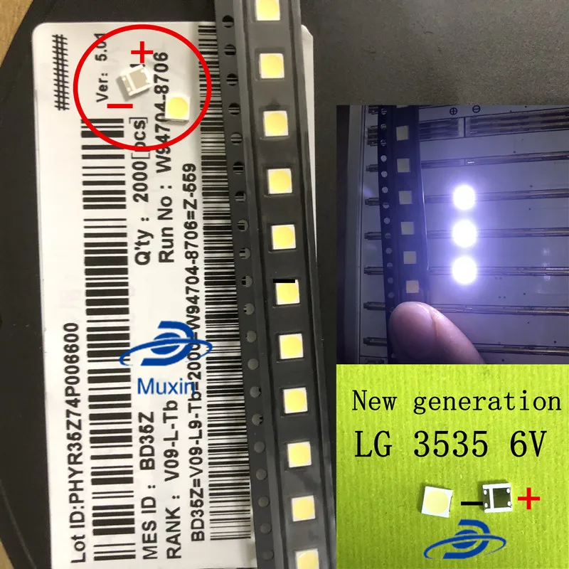 Новинка 2018 40 шт./лот 2 Вт 6 в 3535 мА светодиоды SMD сменные подсветки LG Innotek для ЖК