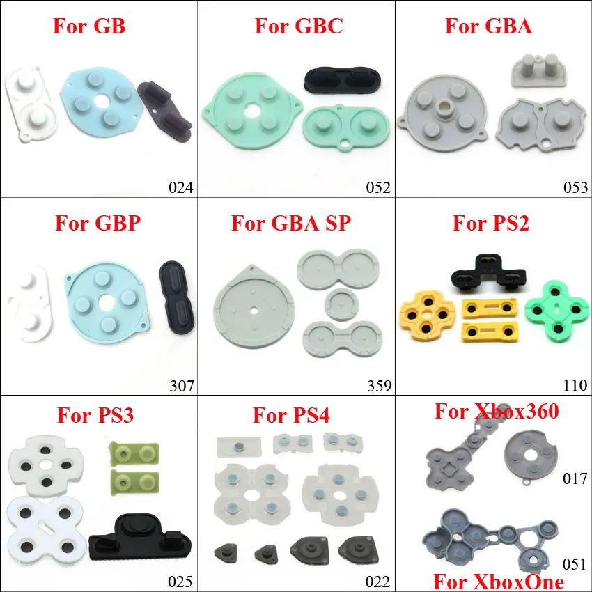 YuXi Conductive Rubber Contact Pad Button A-B D-pad  for Xbox 360 One GB GBC GBA GBP ps2 ps3 ps4 Controllers Replacement part