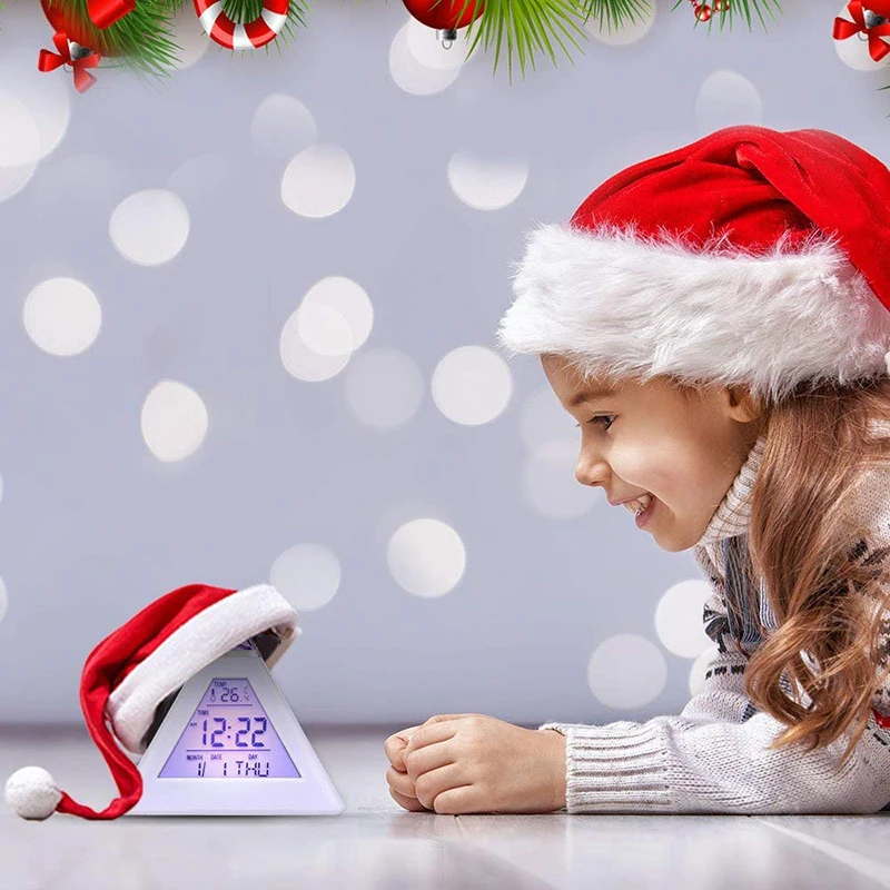 7 Colors Changing Digital Alarm Clock Snooze LED Light Electronic Table Watch Nixie Bedside KidsChristmas Gifts | Дом и сад