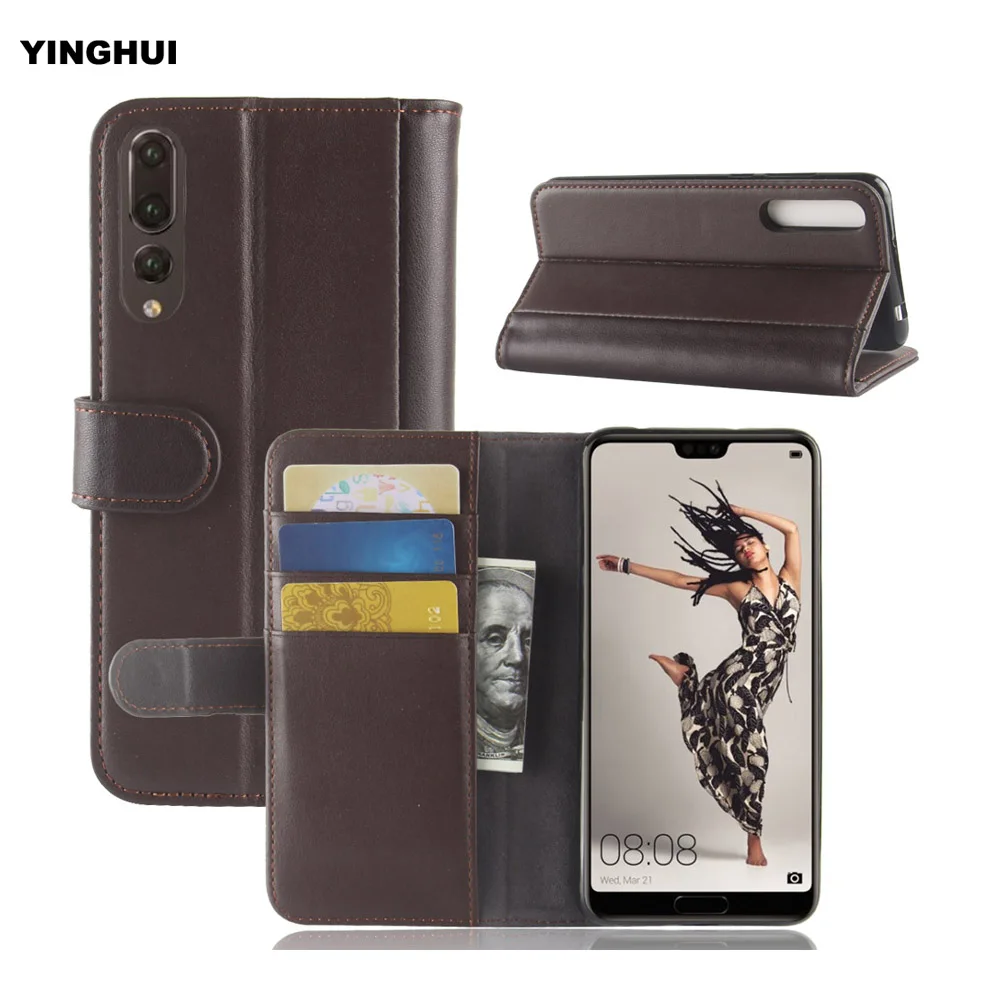 Yinghui для Huawei P20 Pro Натуральная кожа бумажник Полный Дело протектор Shell кожи сумка