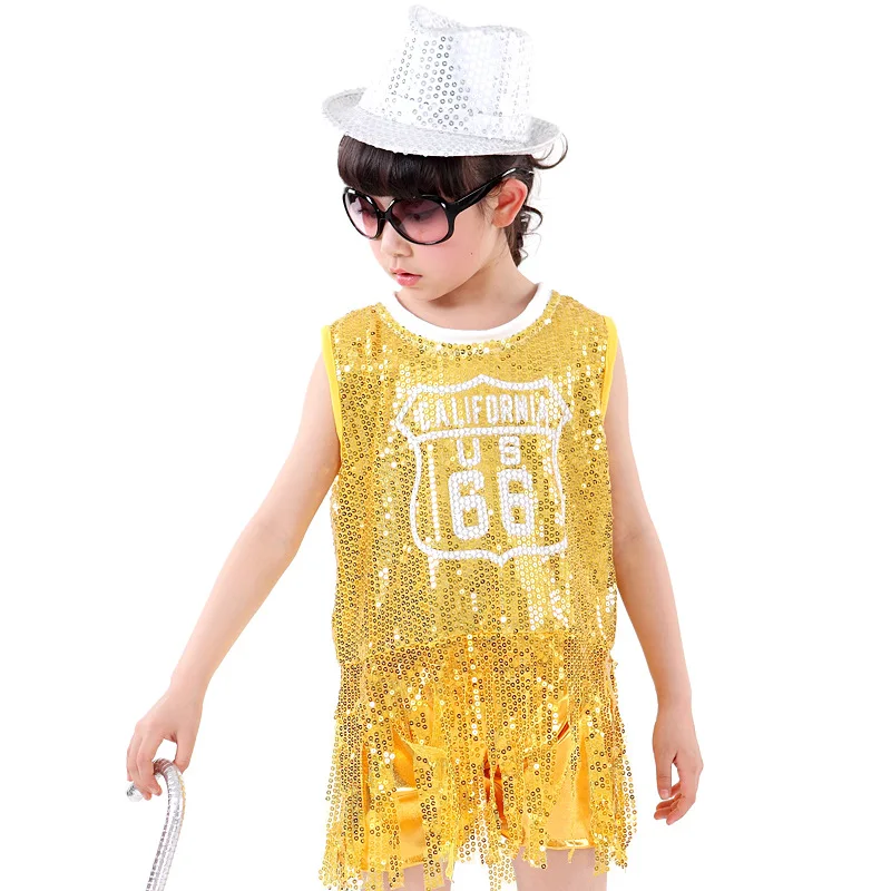 Бесплатная доставка детские костюмы джаз хип хоп Танцевальная Одежда для