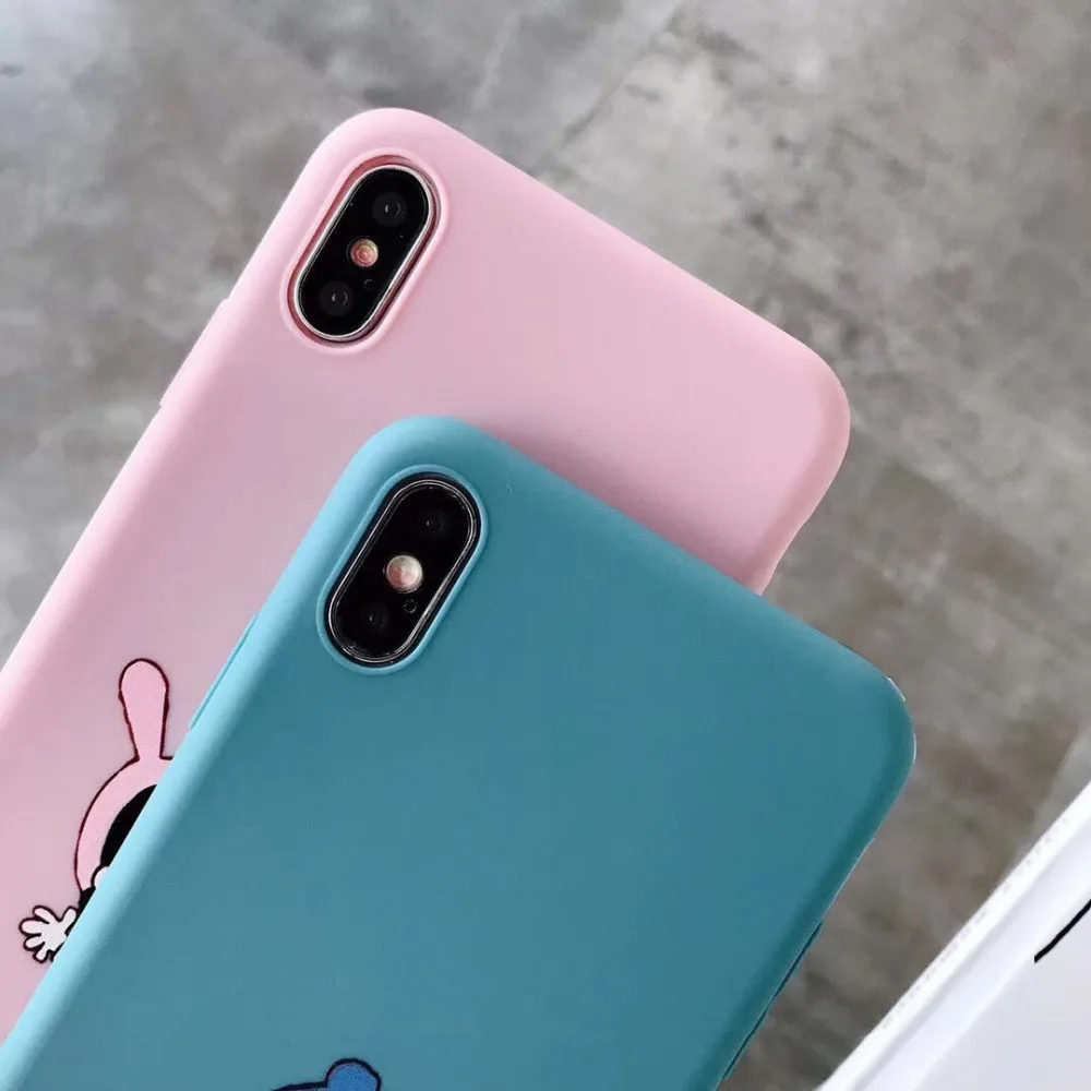 WOTP Cute Cartoon Couple Soft TPU Cases For iPhone X XS Max Fashion INS Phone Case Cover XR 6 6S 7 8 Plus Capa Coque |