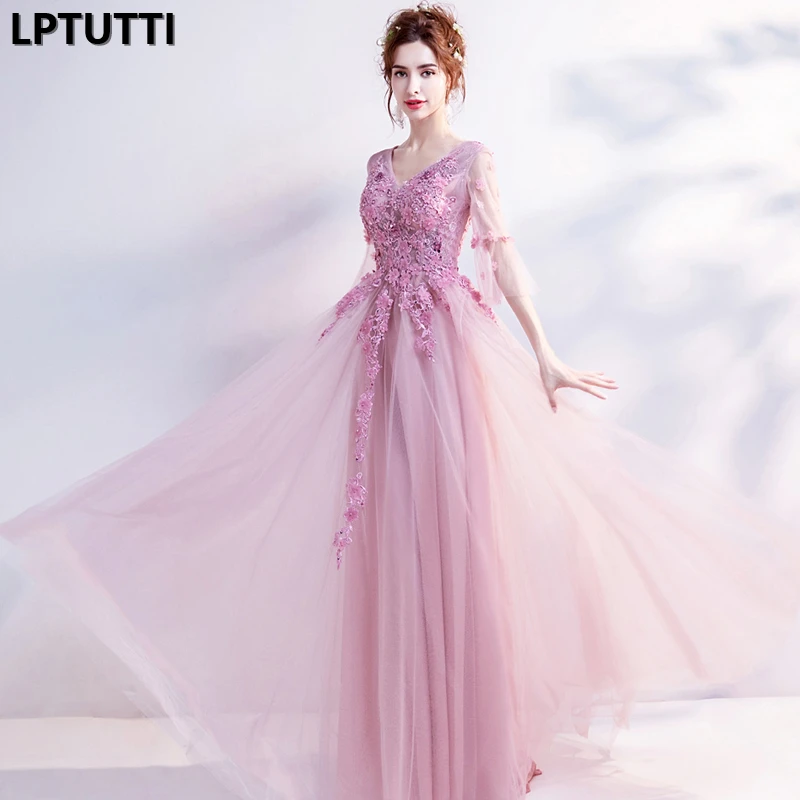 Платье вечернее длинное с аппликацией и бисером для женщин|Вечерние платья| |