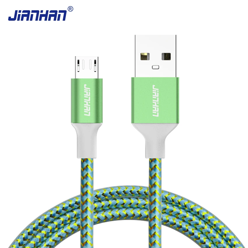 Кабель Micro USB JianHan 1 м 5 В 2 А кабель для быстрой зарядки и передачи данных Huawei Samsung