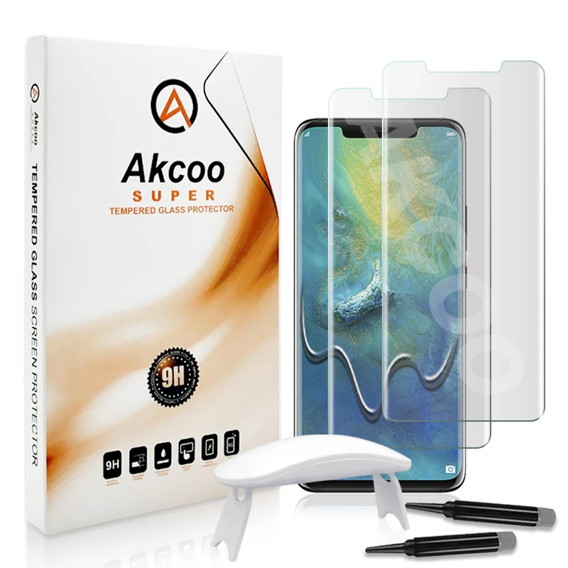 Закаленное УФ стекло Akcoo для P30 Pro защита экрана с полным клеем Защитная пленка Huawei