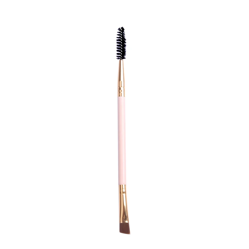 1PC Pink Brush Brainbow, 1 шт./2 шт., двойная щетка для бровей, расческа для бровей, профессиональная, угловая, наклонная Кисть для макияжа, для бровей, глаз, глаз - Handle Color: 1PC Pink Brush