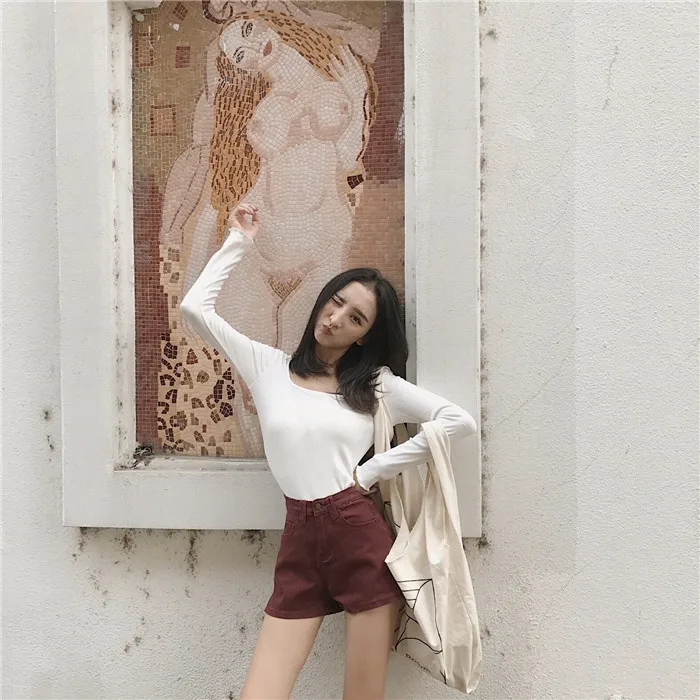 Женские шорты, летние, Ретро стиль, высокая талия, обтягивающие, простые, подходят ко всему, модные, женские, высокое качество, тонкие, женские, одноцветные, с карманами, на молнии