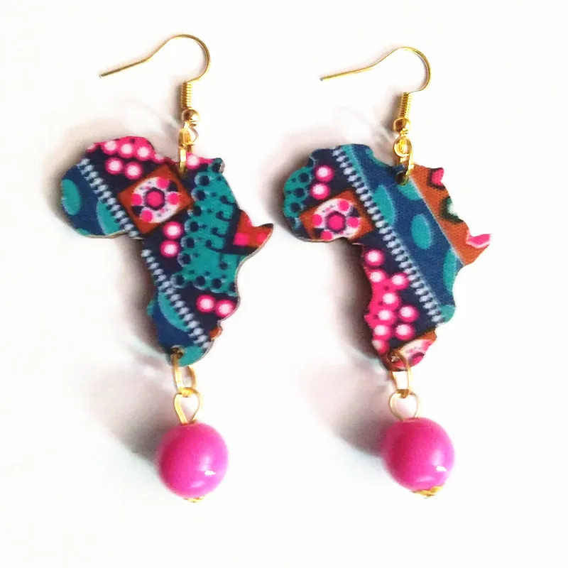 Модные серьги с картой в африканском стиле для женщин аксессуары карт Африки