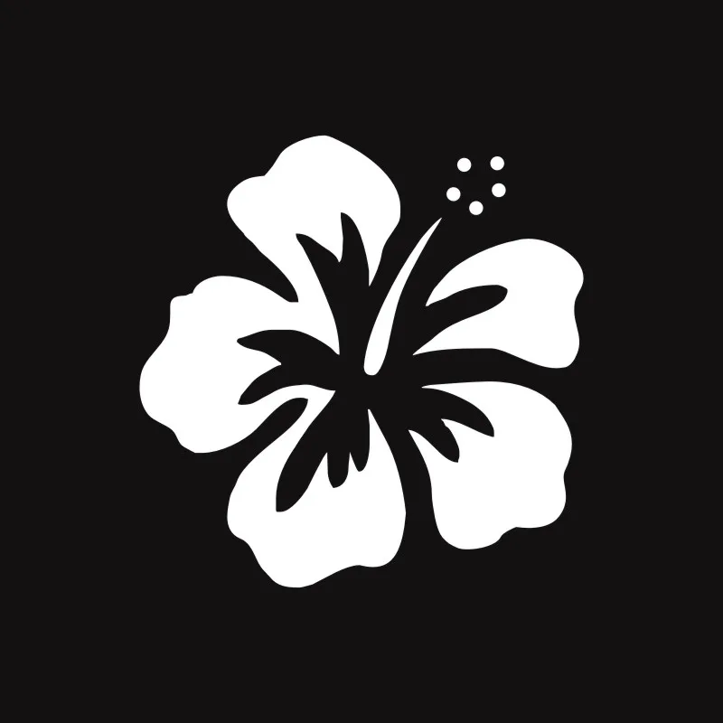 Silver Anycuros Гавайский цветок гибискуса виниловые наклейки на авто укладки наклейка 13 см* 13 см - Название цвета: Silver