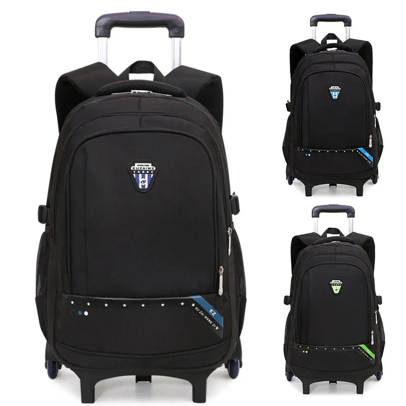 Съемный рюкзак на колесиках для девочек и мальчиков детские школьные ранцы с 2/6