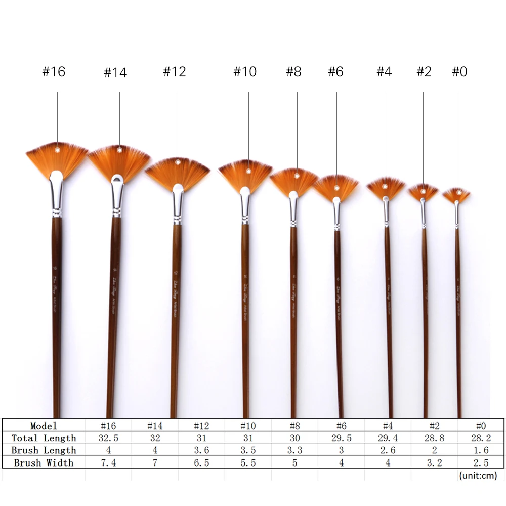 Набор кистей для рисования веером мягкая нейлоновая искусственная кисть