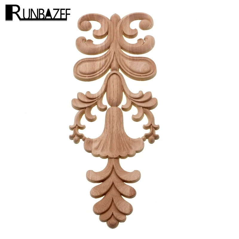 

RUNBAZEF Rubber Wood Carved Corner Onlay Applique Furniture Vintage Home Decoration Accessories Decor Craft Miniaturas Figurine
